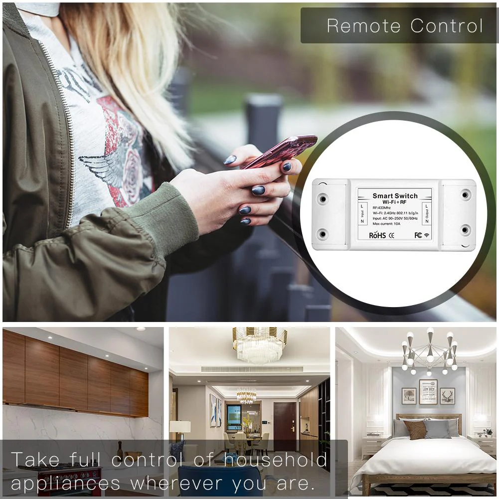 WiFi RF DIY Smart Light Switch Module Universal Breaker Timer Works with Alexa Google Home 4