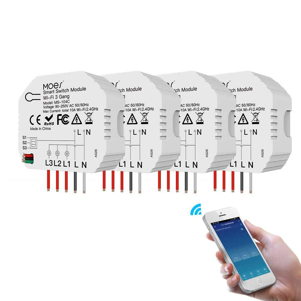 3/4 Gang, 1/2 Way Module, Wireless Home Smart Switch Light Modular 8