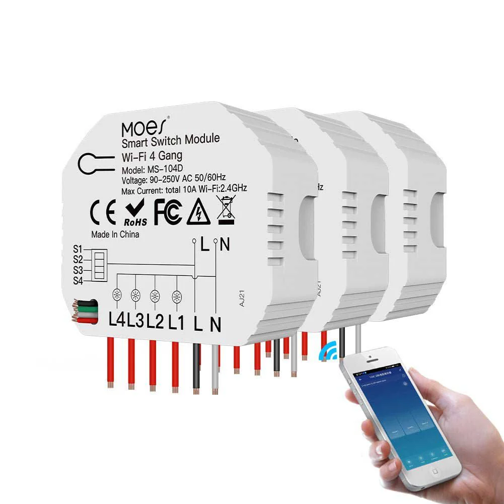 3/4 Gang, 1/2 Way Module, Wireless Home Smart Switch Light Modular 10