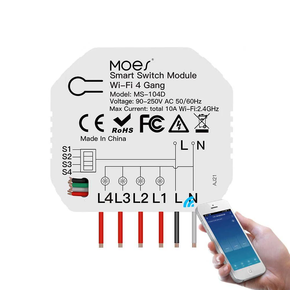 3/4 Gang, 1/2 Way Module, Wireless Home Smart Switch Light Modular 12
