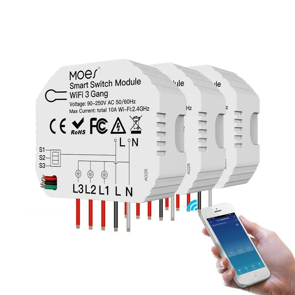 3/4 Gang, 1/2 Way Module, Wireless Home Smart Switch Light Modular 13