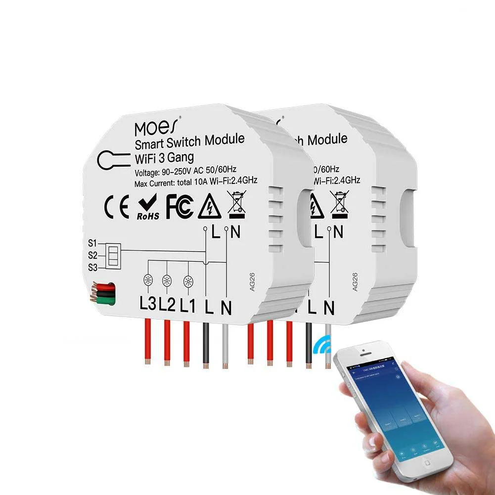 3/4 Gang, 1/2 Way Module, Wireless Home Smart Switch Light Modular 14