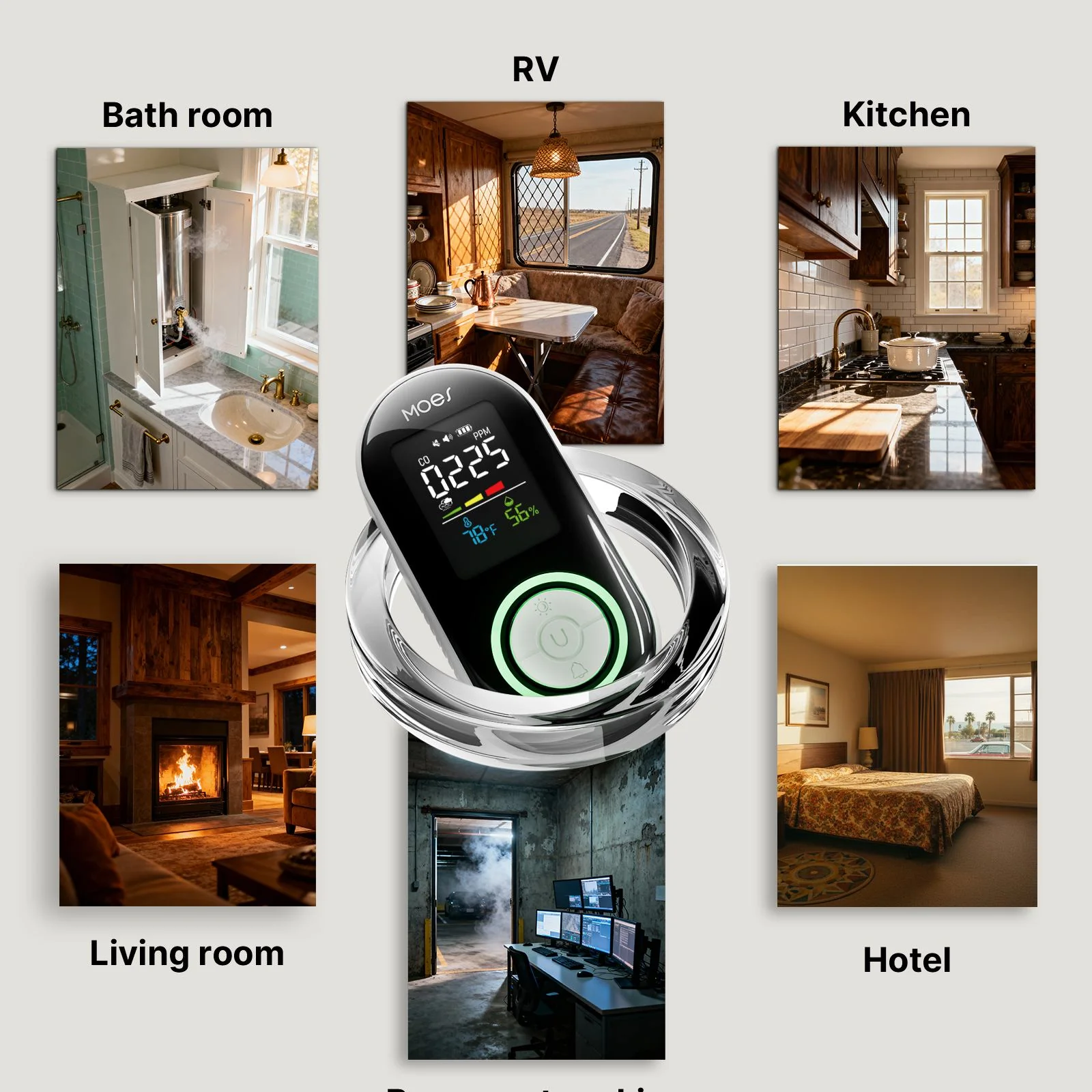 2nd Gen 4-in-1 Plug-in Smoke & Carbon Monoxide Detector with Battery Backup, Temp Humidity LCD Display(Non-Smart) 6