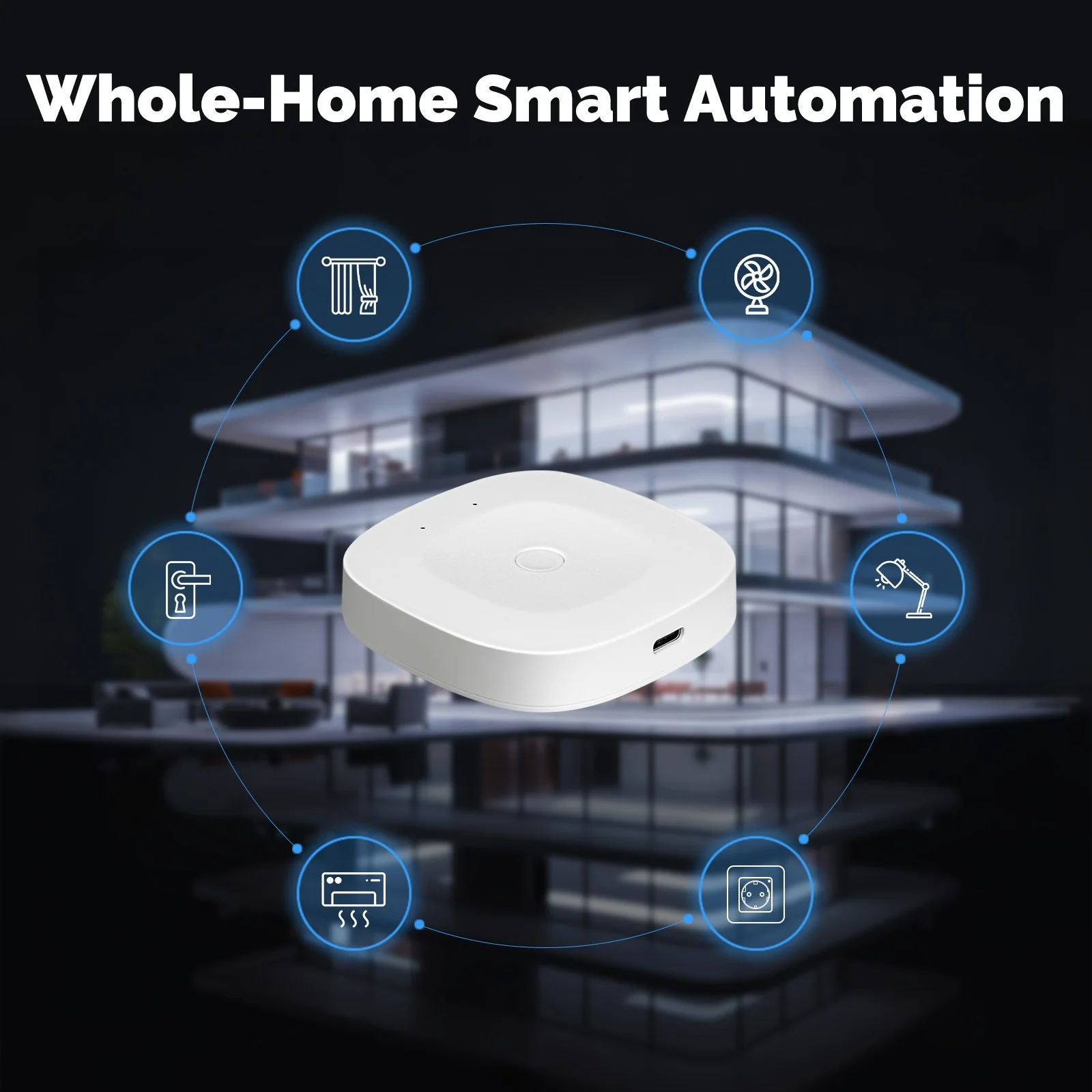 MOES Bluetooth & Mesh Smart Gateway with Type-C, Hub for 128 Devices, Alexa & Google Home Support 2