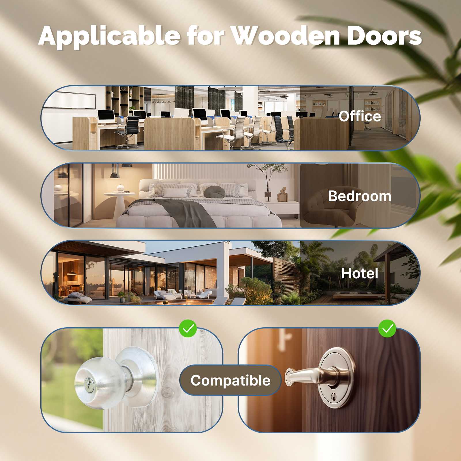 Ble Smart Door Lock with Passcode keypad, Biometric Entry Doorknob with Handle 4