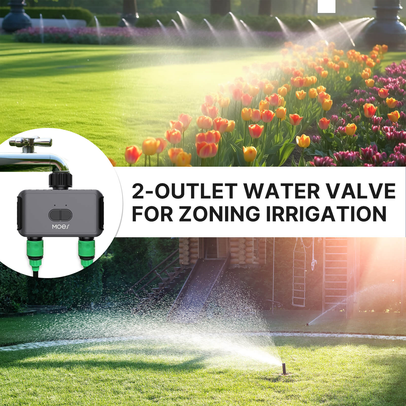 BLE Timer, Smart Sprinkler Water Timer with 2 Outlet 7