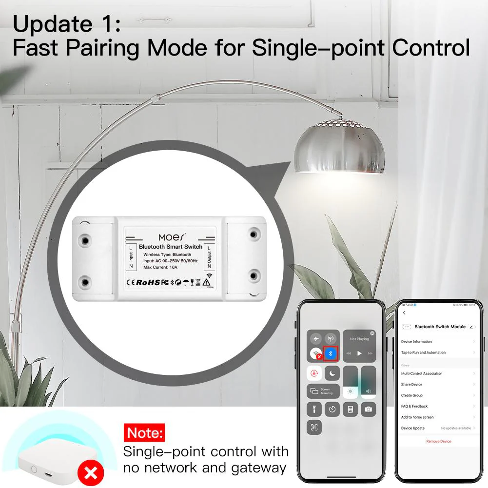 Bluetooth Smart Switch Relay Module Single Point Control Breaker Repeater 3