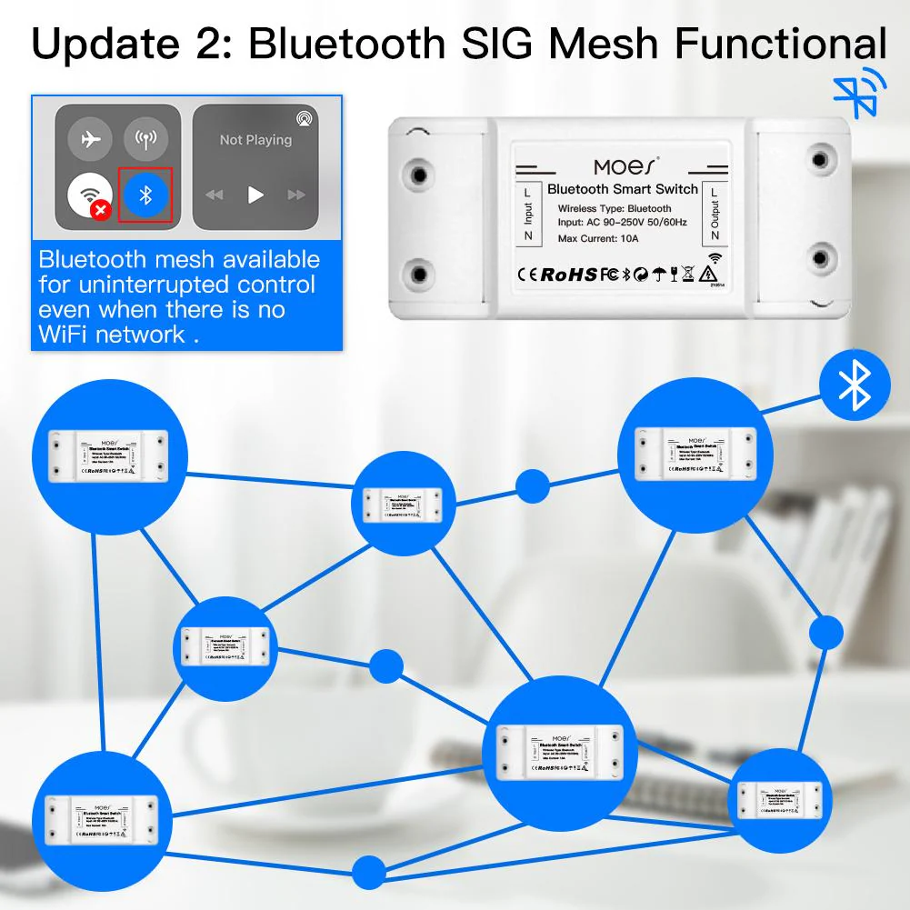 Bluetooth Smart Switch Relay Module Single Point Control Breaker Repeater 4
