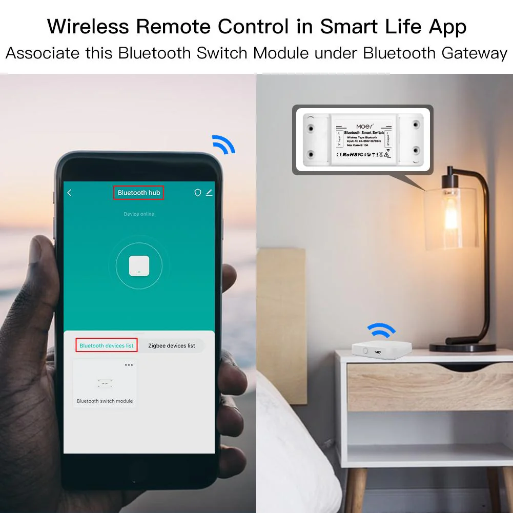Bluetooth Smart Switch Relay Module Single Point Control Breaker Repeater 6