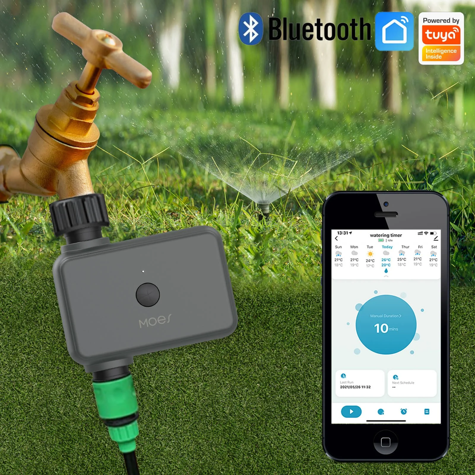 BLE Smart Sprinkler Water Timer with Rain Delay Filter Washer Programmable Irrigation Timer 2