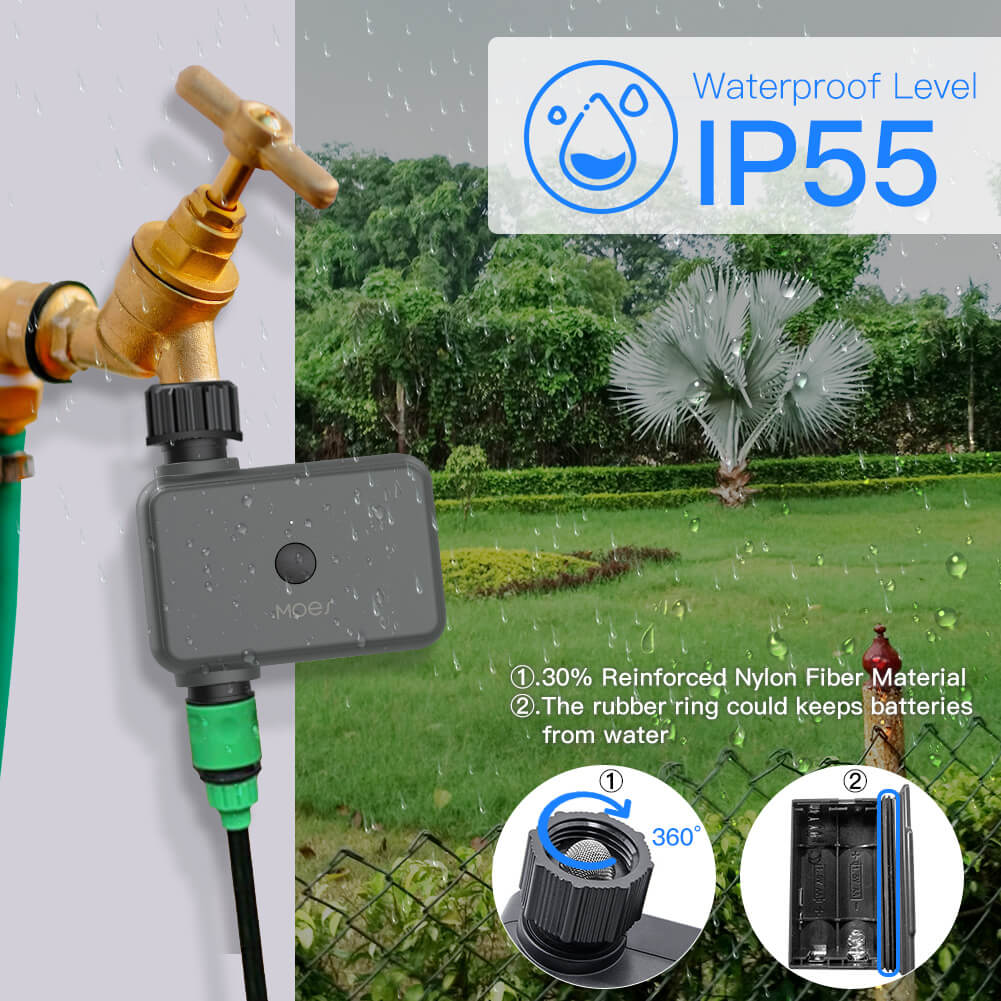 BLE Smart Sprinkler Water Timer with Rain Delay Filter Washer Programmable Irrigation Timer 5