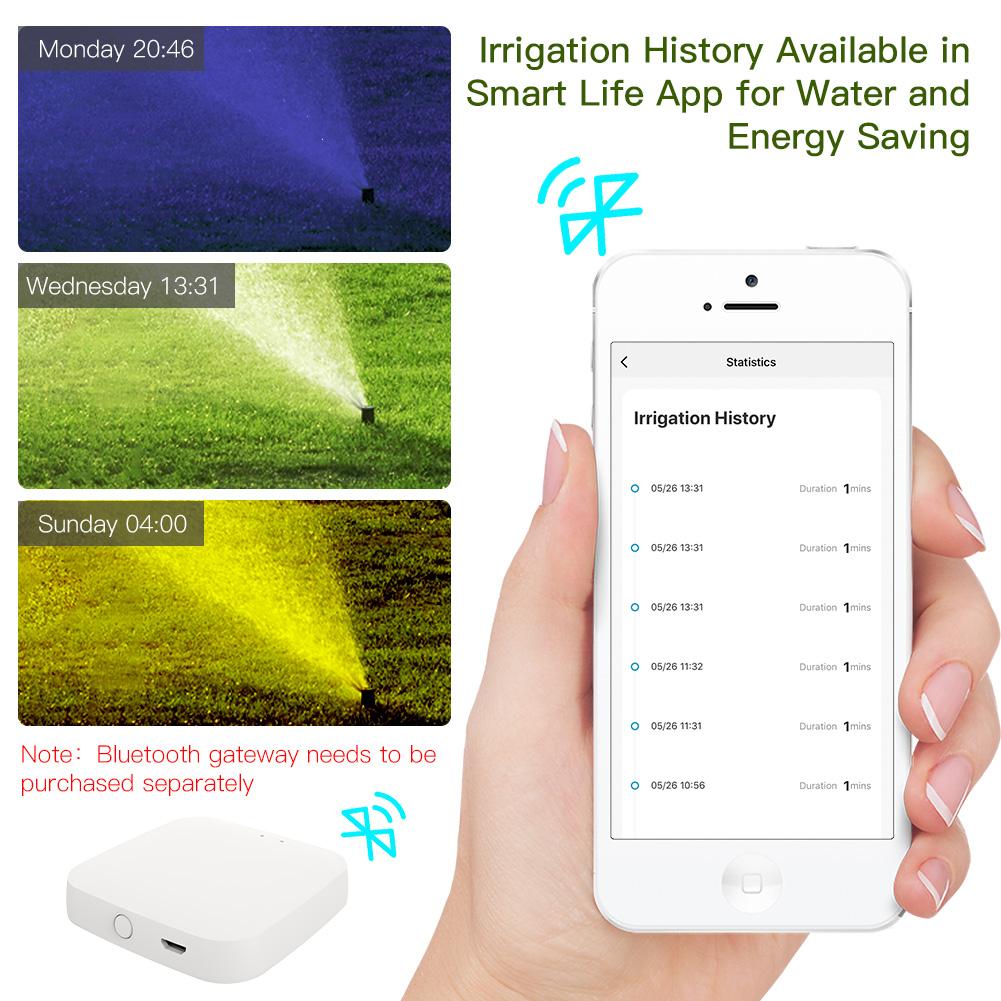 BLE Smart Sprinkler Water Timer with Rain Delay Filter Washer Programmable Irrigation Timer 6