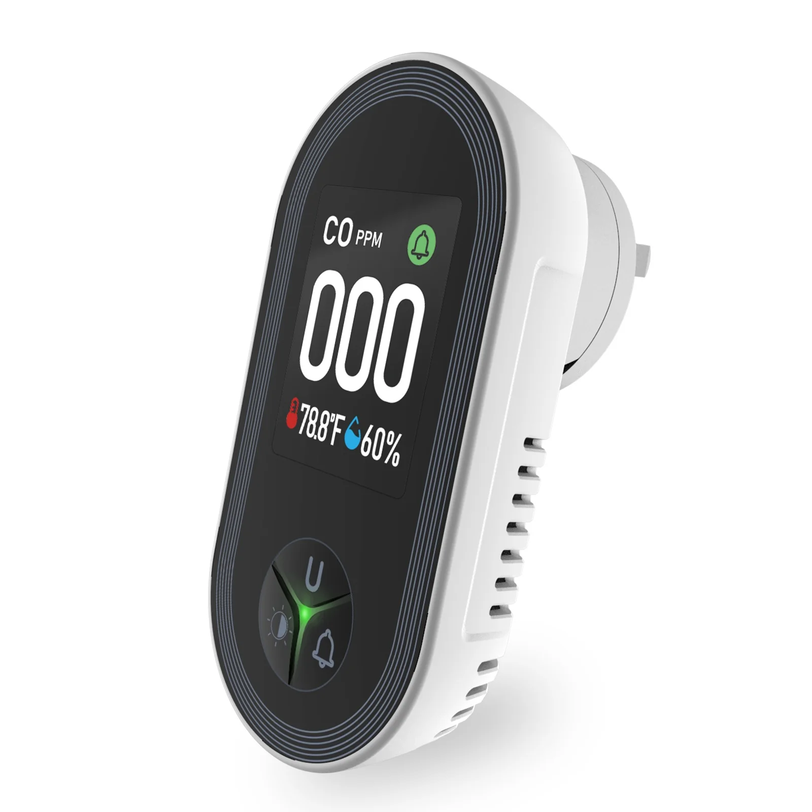 Carbon Monoxide Detector Plug-in 3-in-1 Display with Temperature Humidity Sensor Built-in CO Monitor Alarm Sound Warning(Non-Smart) 8
