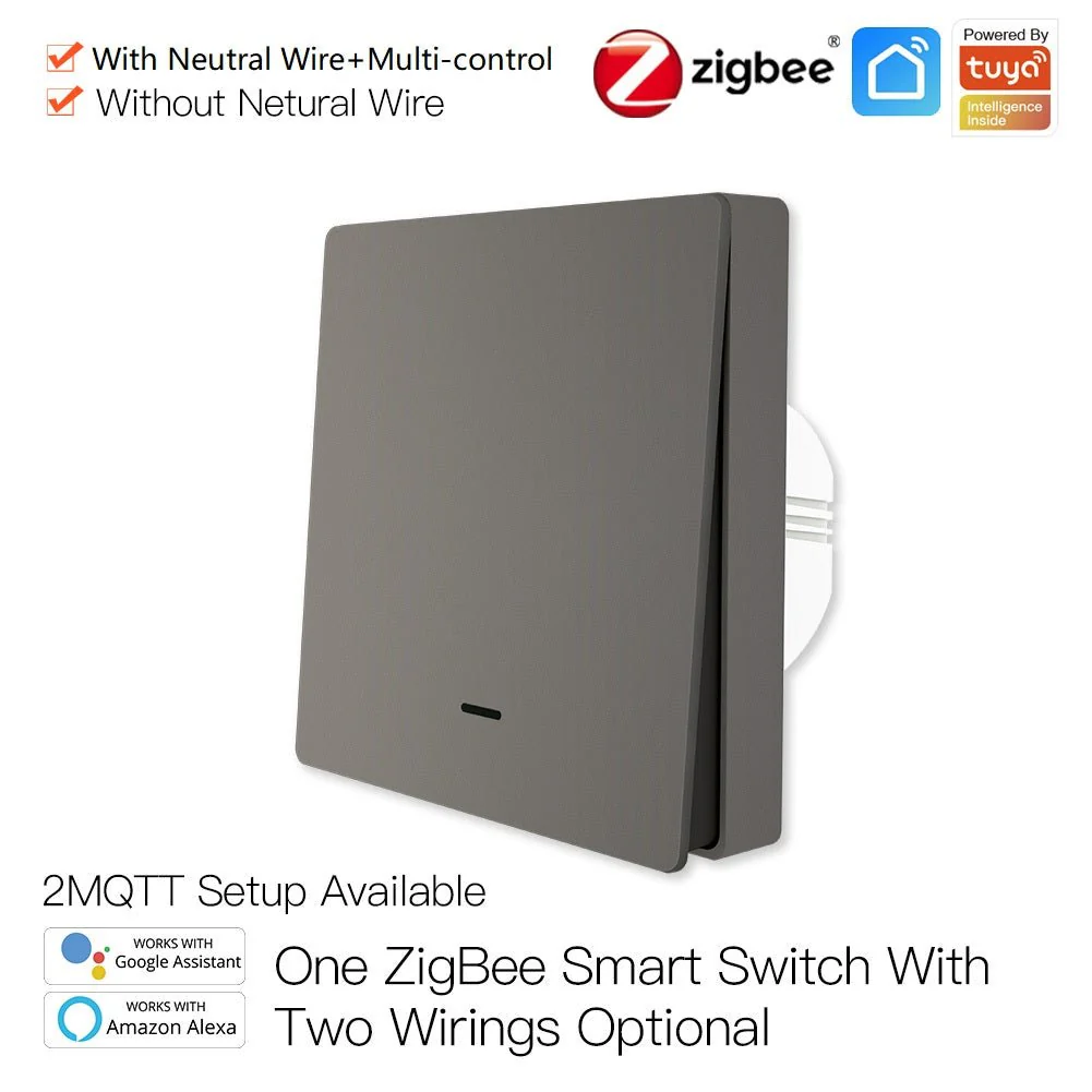 ZigBee 1/2/3 Gang Smart Push Button Light Switch Multi-Control Neutral Wire Optional EU 8