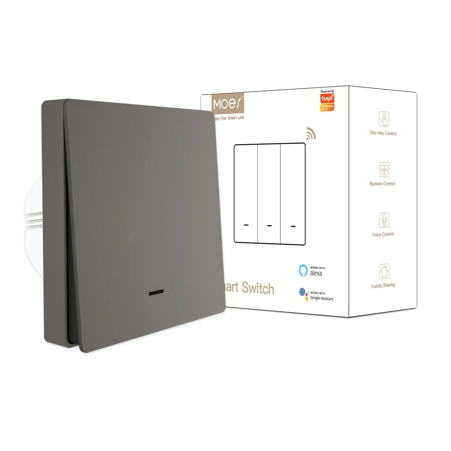ZigBee 1/2/3 Gang Smart Push Button Light Switch Multi-Control Neutral Wire Optional EU 12