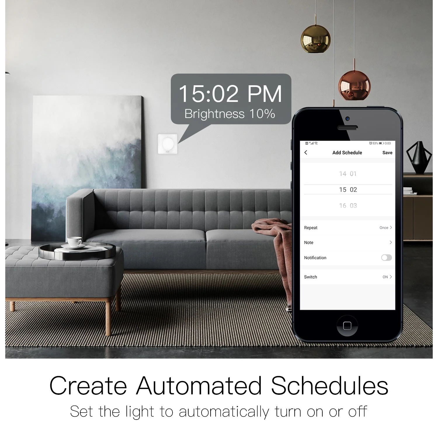 Smart Light Dimmer Rotary Switch Schedule Timer Brightness Memory EU 4