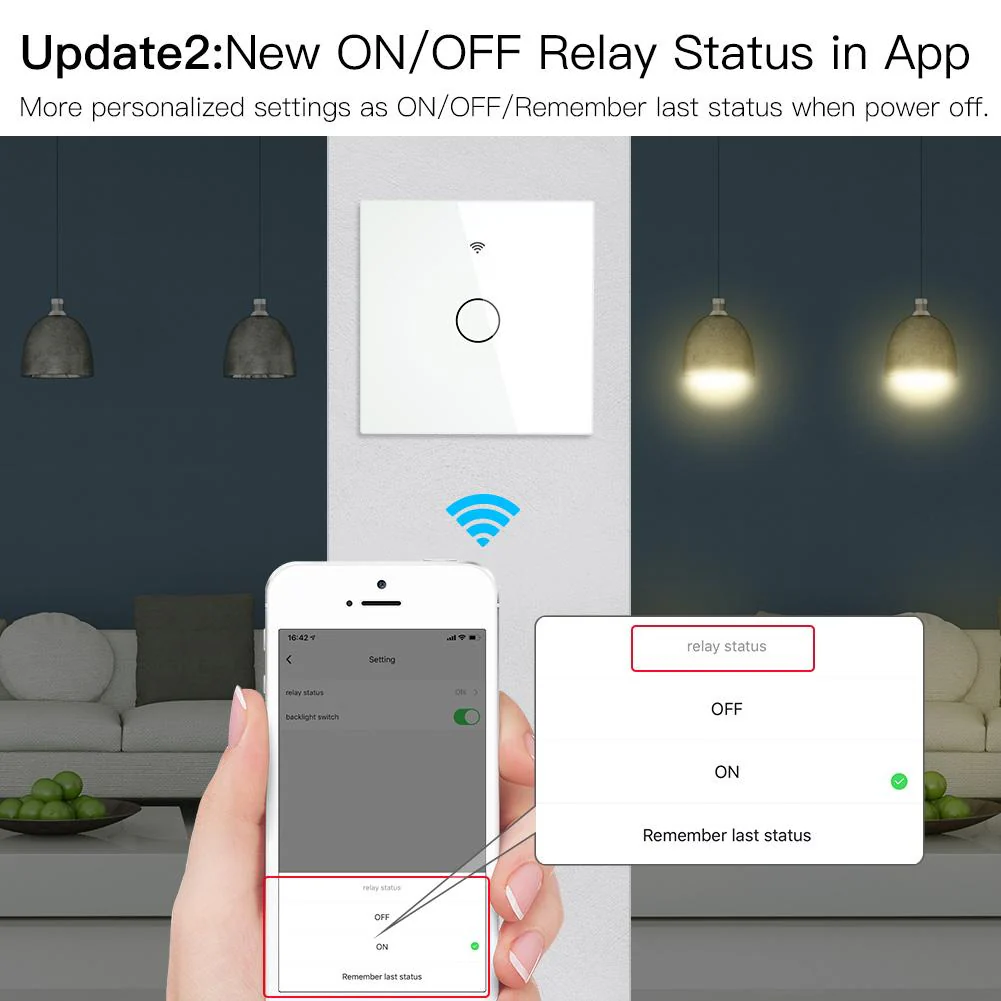 WiFi RF433 Smart Touch Light Switch 1/2/3/4 Gang 2 Way Multi-Control Neutral Wire Required EU 4