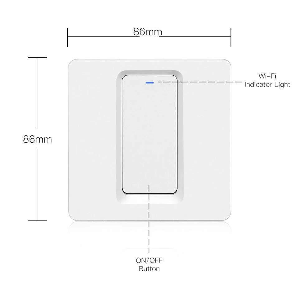 WiFi Smart Light Push Button Switch 2 Way Multi-Control Neutral Wire Required EU 8