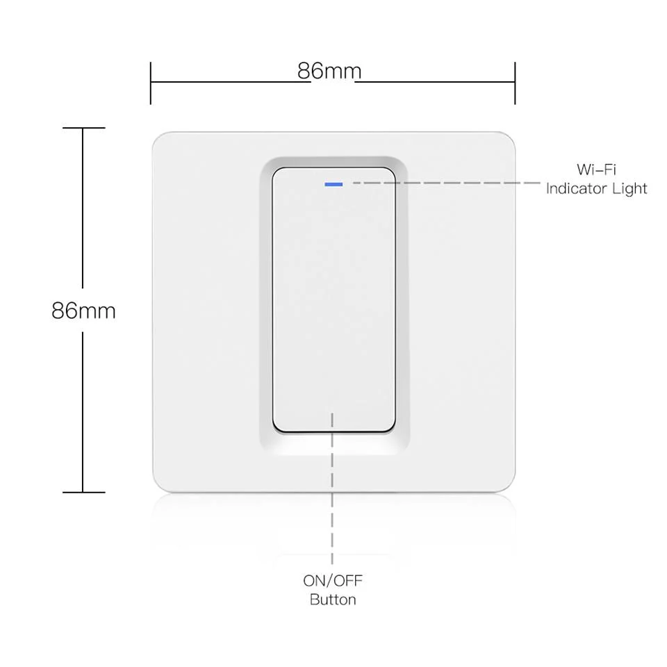 WiFi Smart Light Push Button Switch Neutral Wire Optional Capacitor required 220-240V EU 8