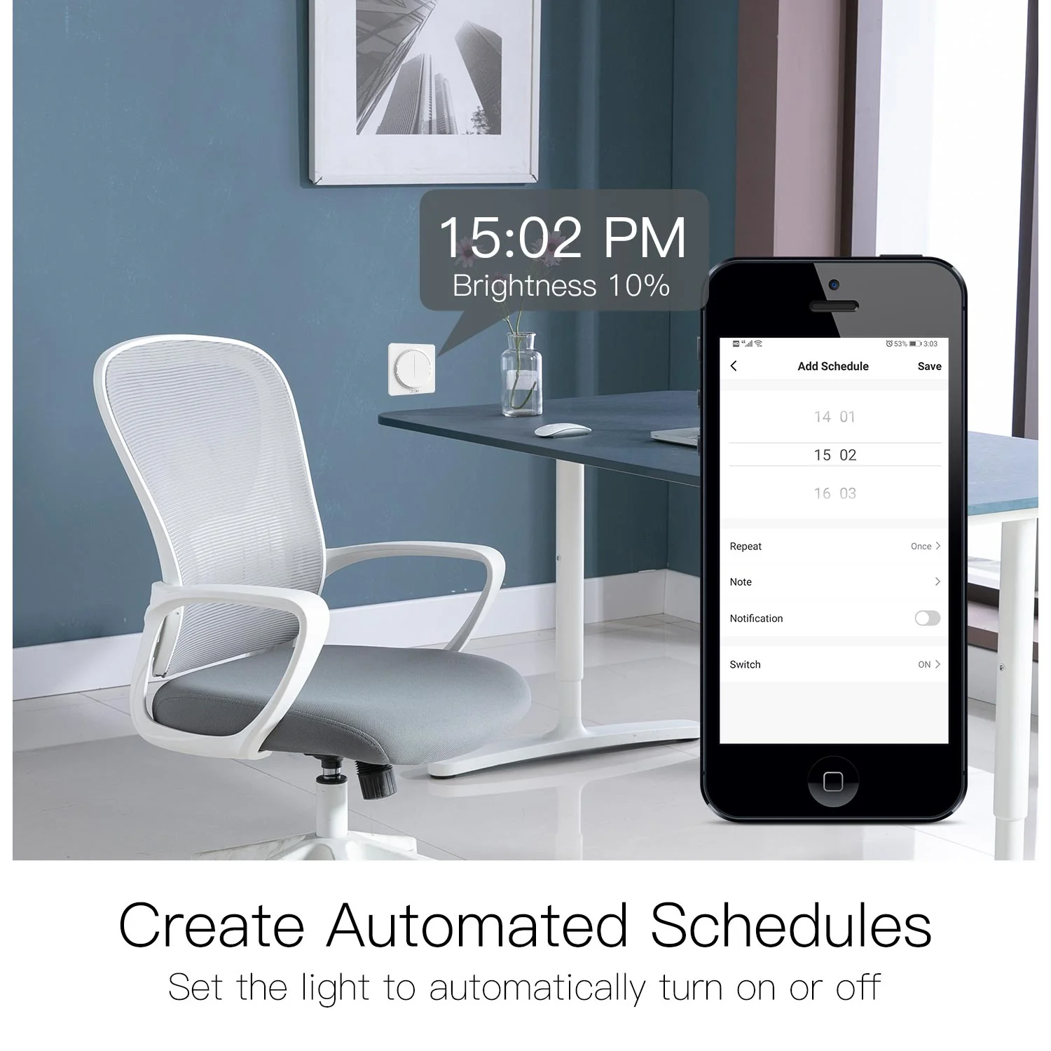 WiFi Smart Light Dimmer Touch Switch Timer Brightness Memory EU 4