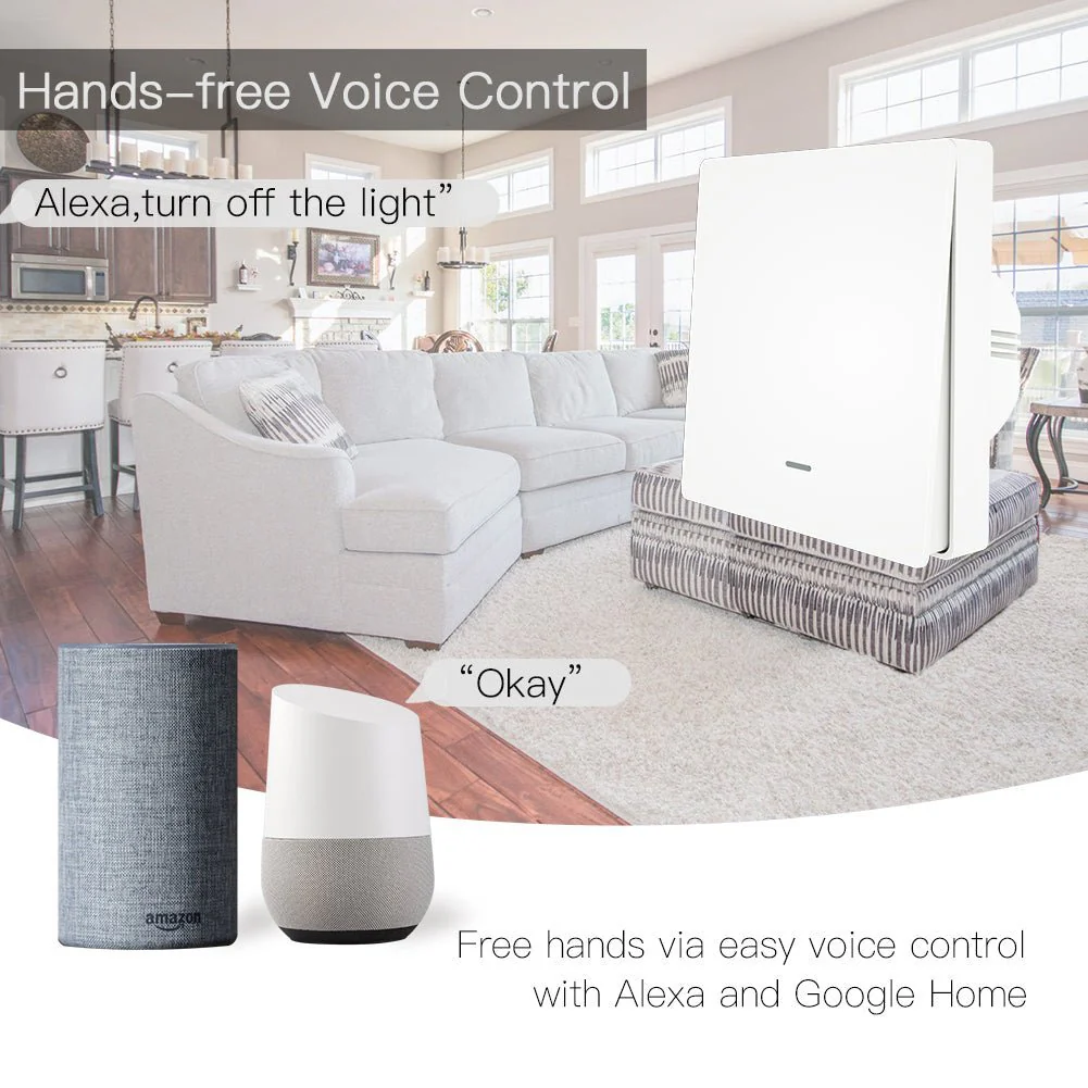 WiFi RF433 Smart Light 2 Way Multi-control Push Button Switch Neutral Wire EU 7