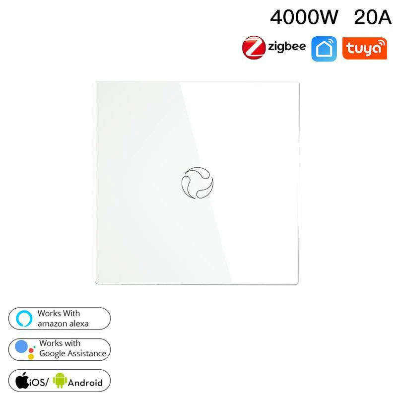 ZigBee Smart Boiler Touch Switch Water Heater Single Pole Neutral Wire Required 20A EU 8