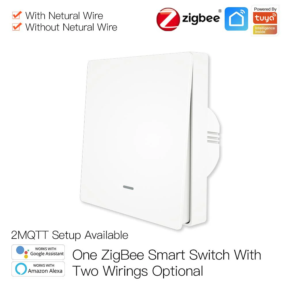 Smart ZigBee Scene Push Button Switch Single Pole Neutral Wire Optional No Capacitor 8