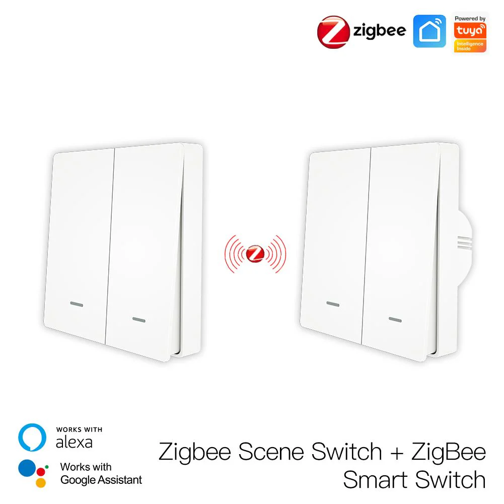 Smart ZigBee Scene Push Button Switch Single Pole Neutral Wire Optional No Capacitor 12