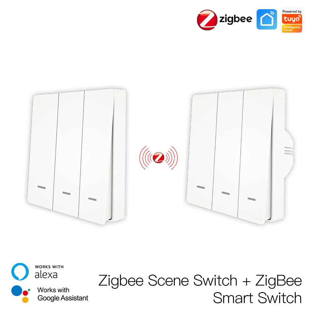 Smart ZigBee Scene Push Button Switch Single Pole Neutral Wire Optional No Capacitor 13