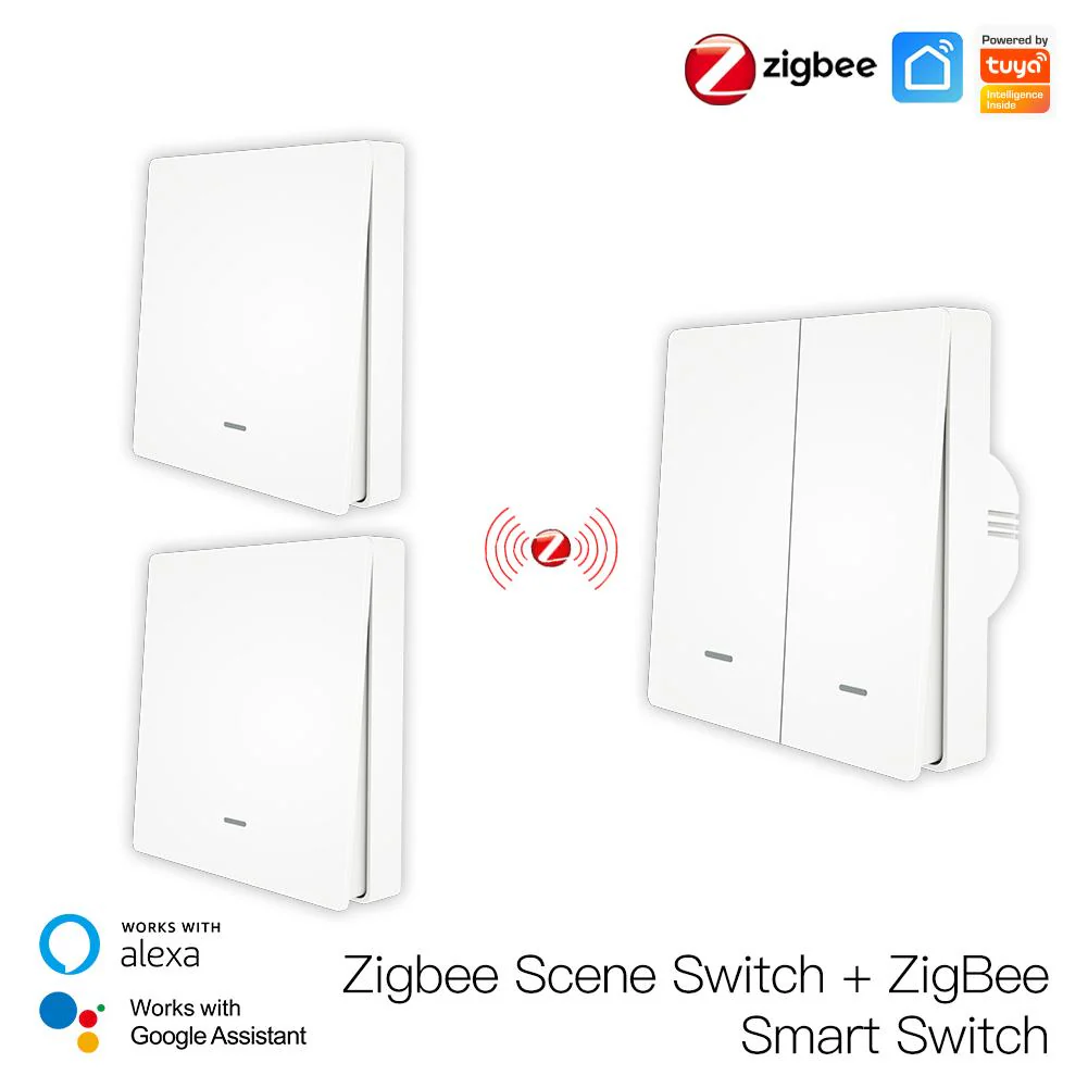 Smart ZigBee Scene Push Button Switch Single Pole Neutral Wire Optional No Capacitor 14