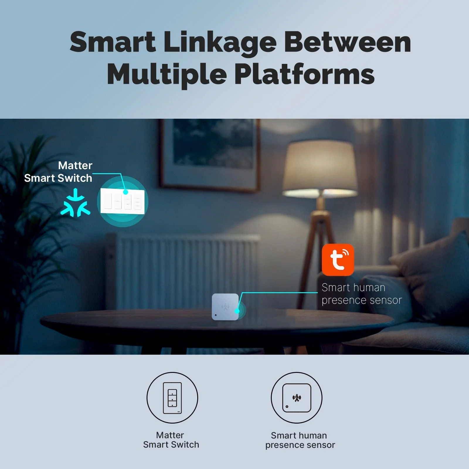 Matter WiFi Smart Light Button Switch App Control Neutral Wire Required US Standard 4