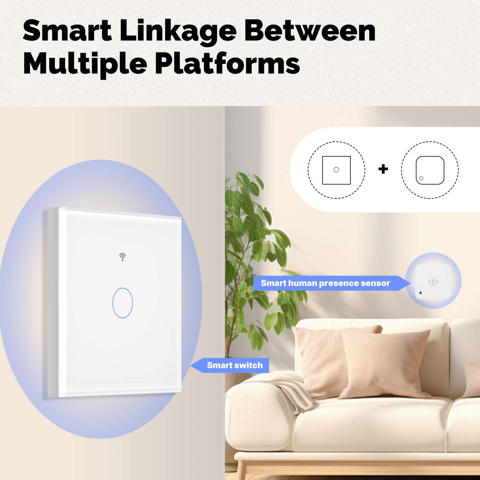 Matter WiFi Smart Light Switch Glass Panel Neutral Wire Required EU Standard 3