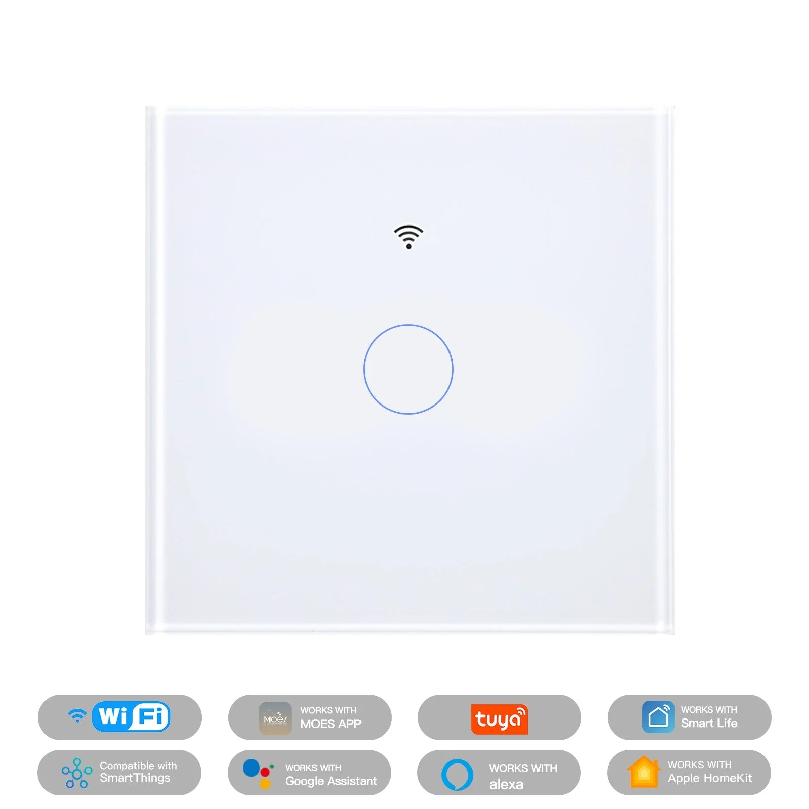 Matter WiFi Smart Light Switch Glass Panel Neutral Wire Required EU Standard 7