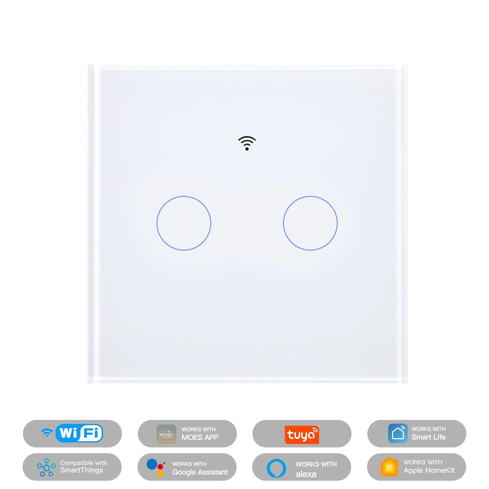 Matter WiFi Smart Light Switch Glass Panel Neutral Wire Required EU Standard 8