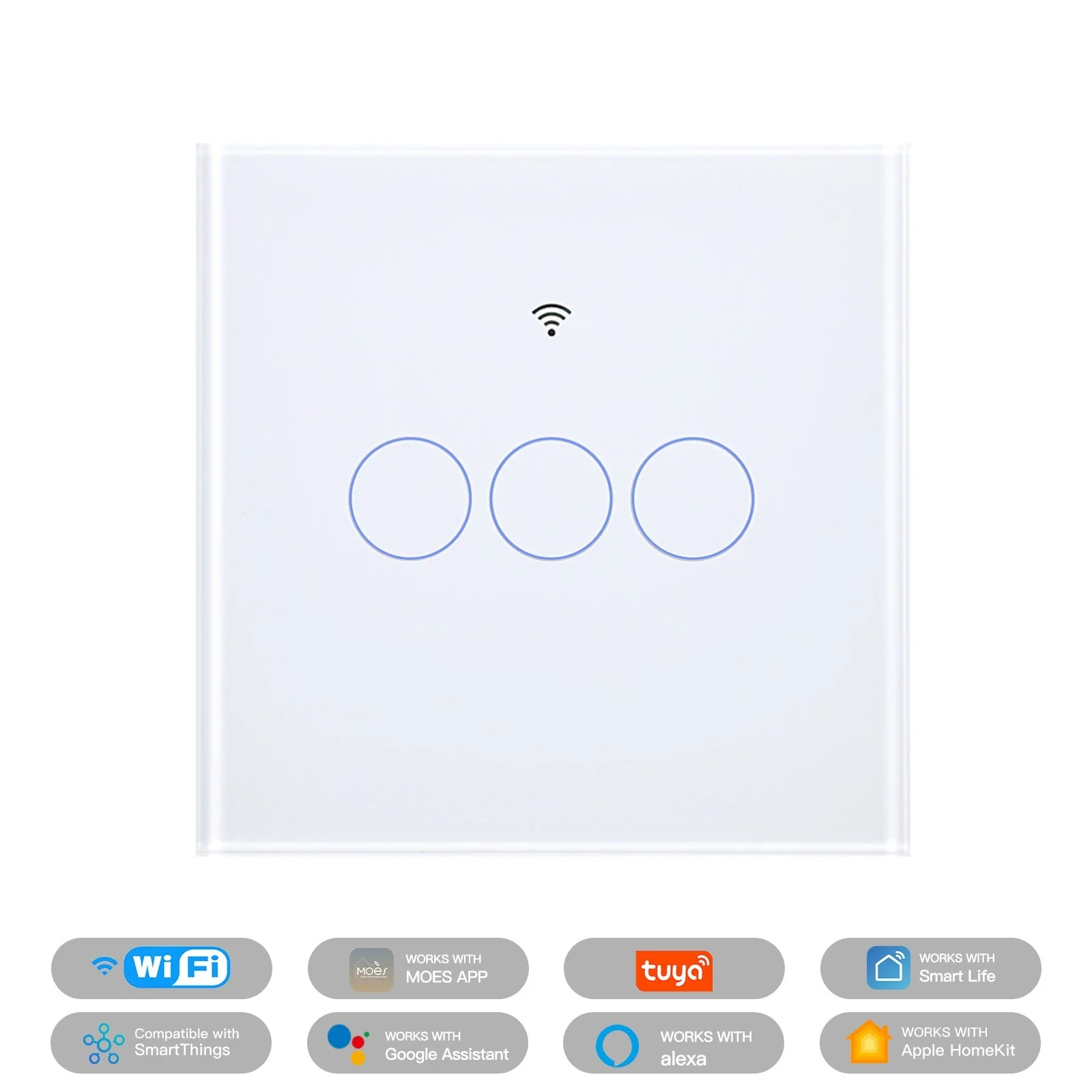 Matter WiFi Smart Light Switch Glass Panel Neutral Wire Required EU Standard 9