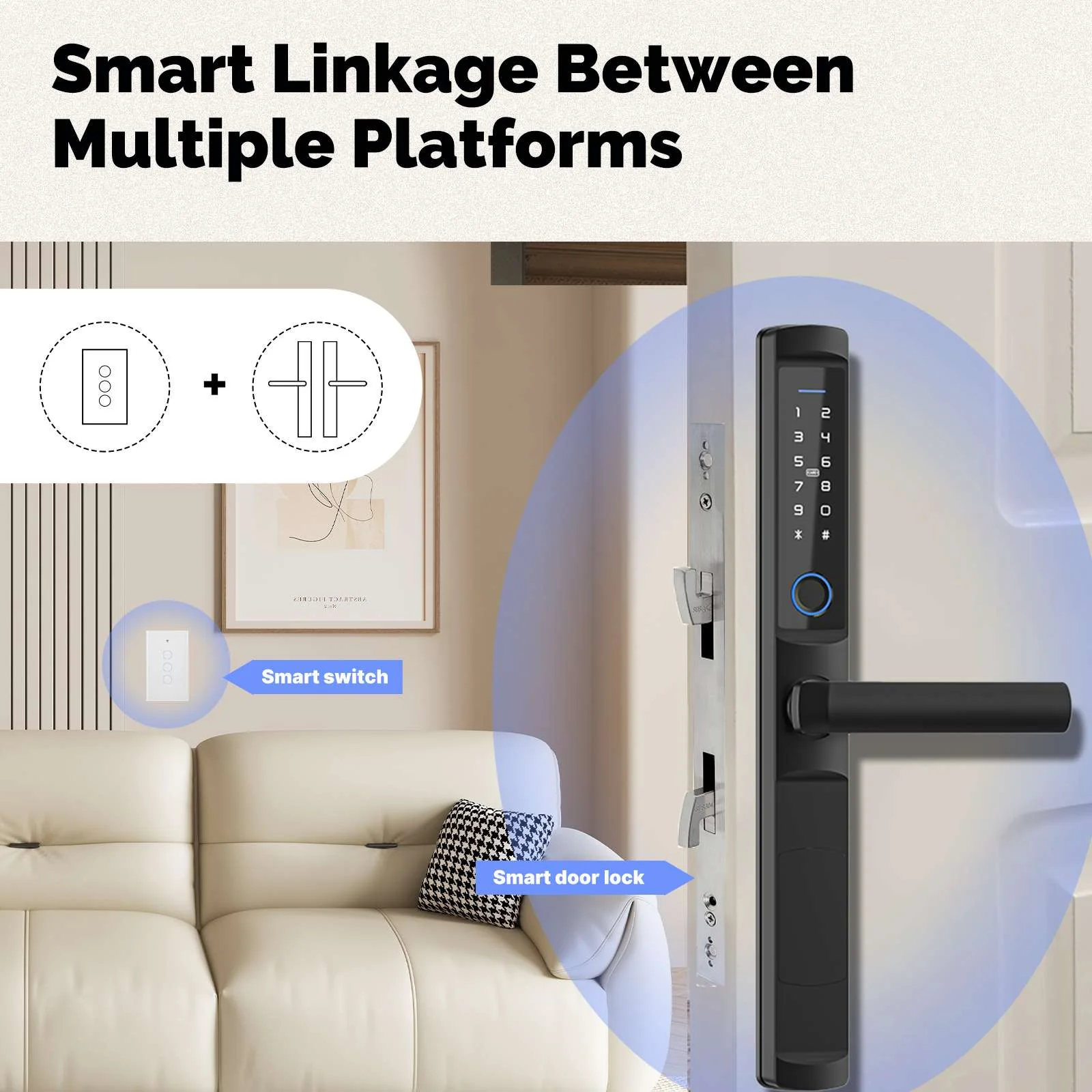 Matter WiFi Smart Light Switch Glass Panel Neutral Wire Required US Standard 2