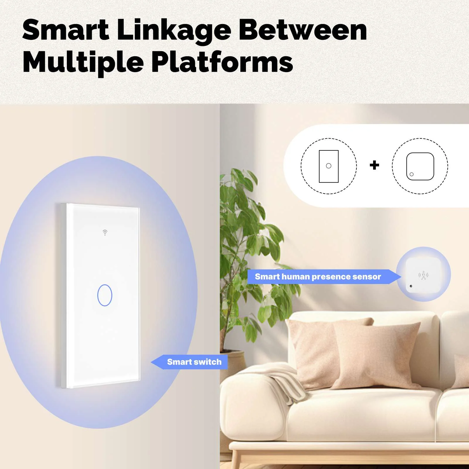 Matter WiFi Smart Light Switch Glass Panel Neutral Wire Required US Standard 3