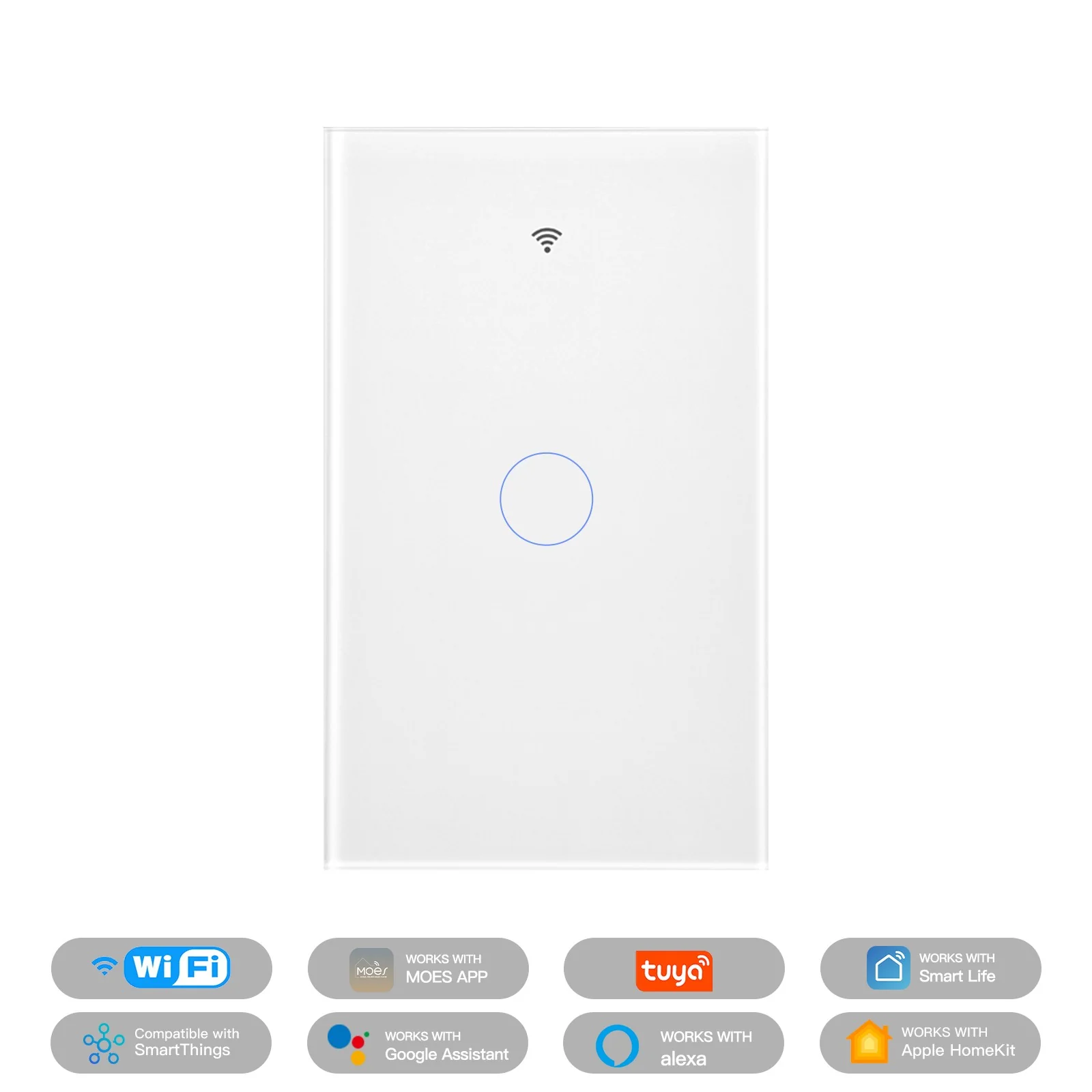 Matter WiFi Smart Light Switch Glass Panel Neutral Wire Required US Standard 7
