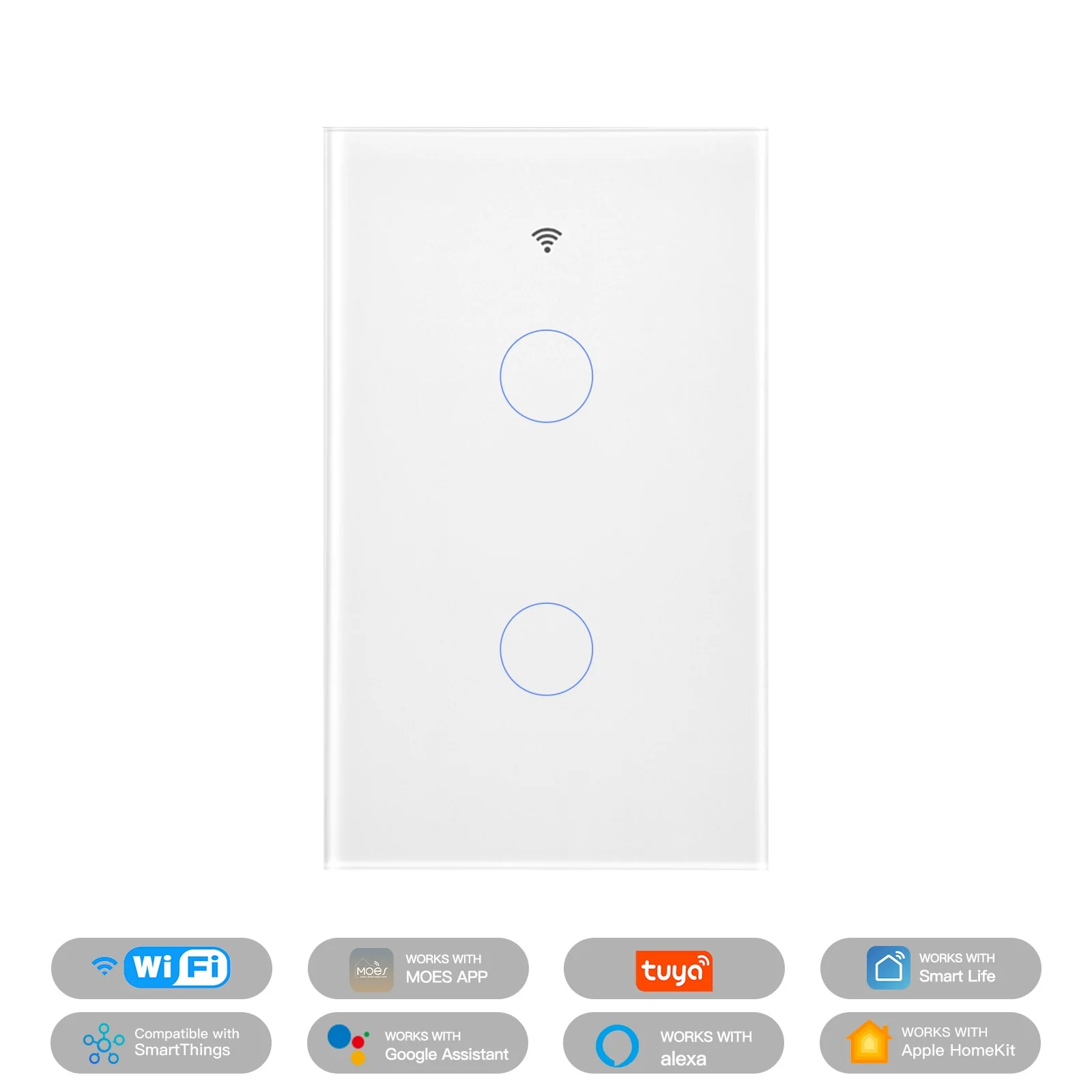 Matter WiFi Smart Light Switch Glass Panel Neutral Wire Required US Standard 8