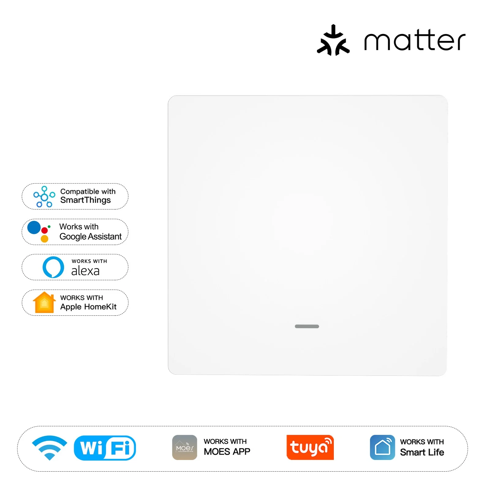 Matter WiFi Smart Push Button Light Switch App Control Neutral Wire Required EU Version 7