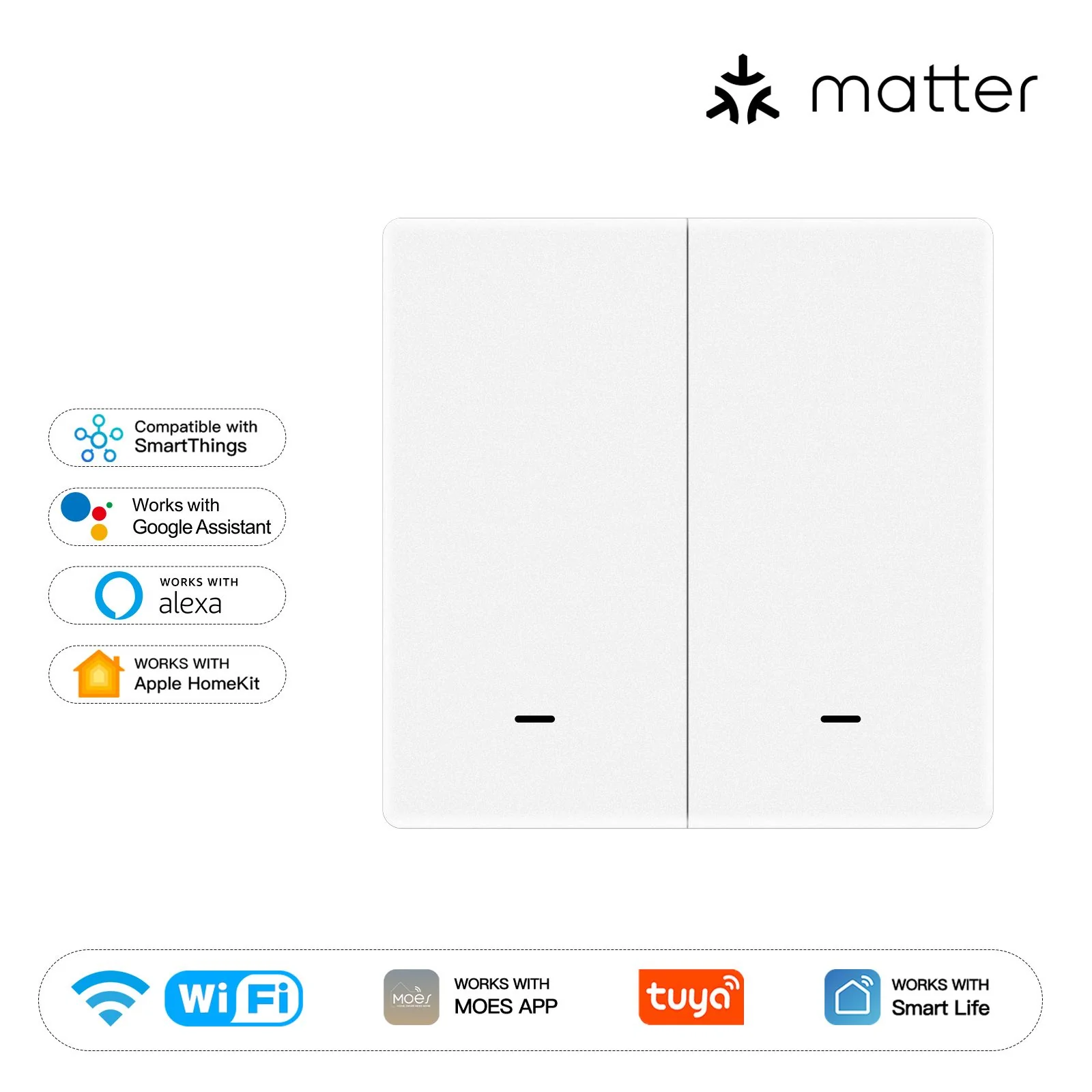 Matter WiFi Smart Push Button Light Switch App Control Neutral Wire Required EU Version 8