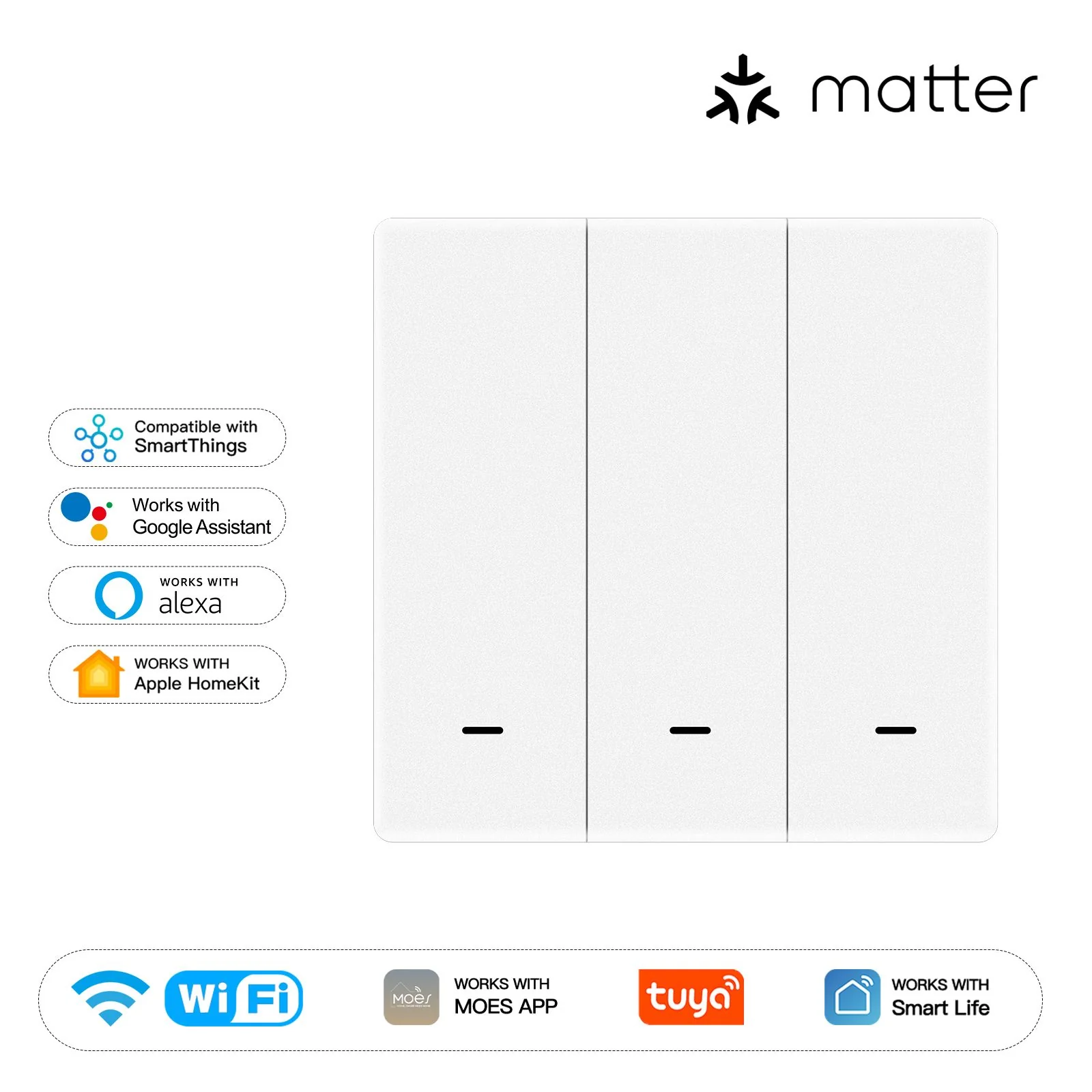Matter WiFi Smart Push Button Light Switch App Control Neutral Wire Required EU Version 9