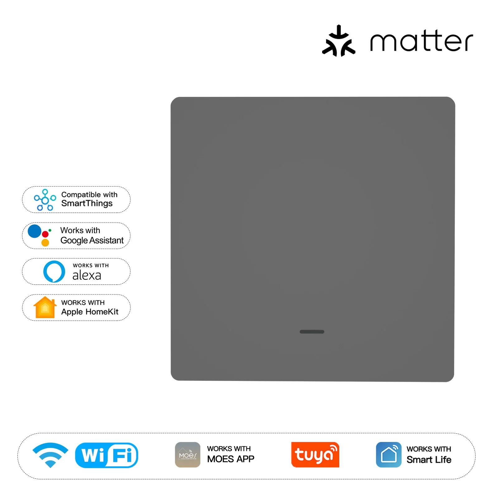 Matter WiFi Smart Push Button Light Switch App Control Neutral Wire Required EU Version 10