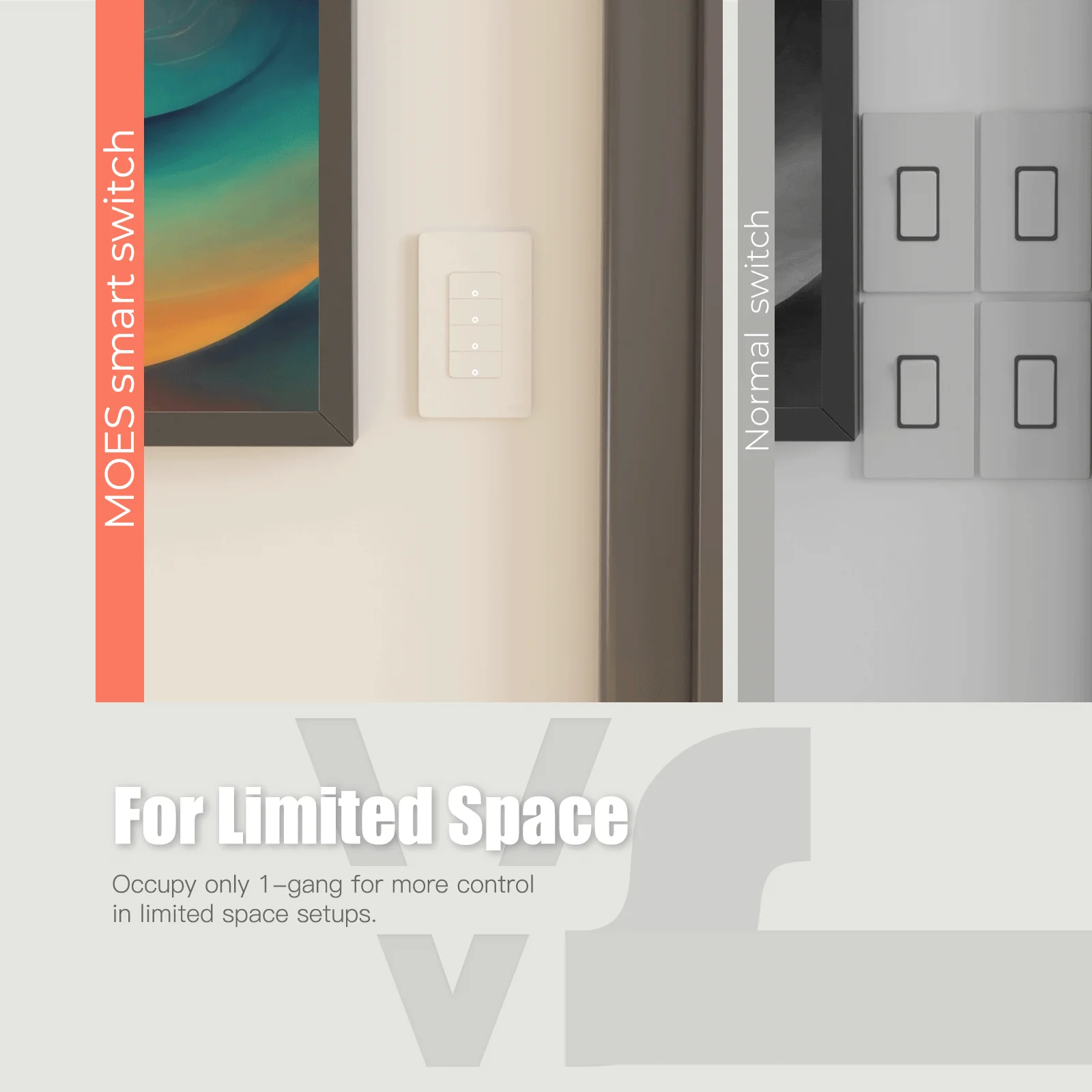 WiFi 1/2/3/4 Gang Smart Light Switch, Alexa Google APP Remote Light Switching 2