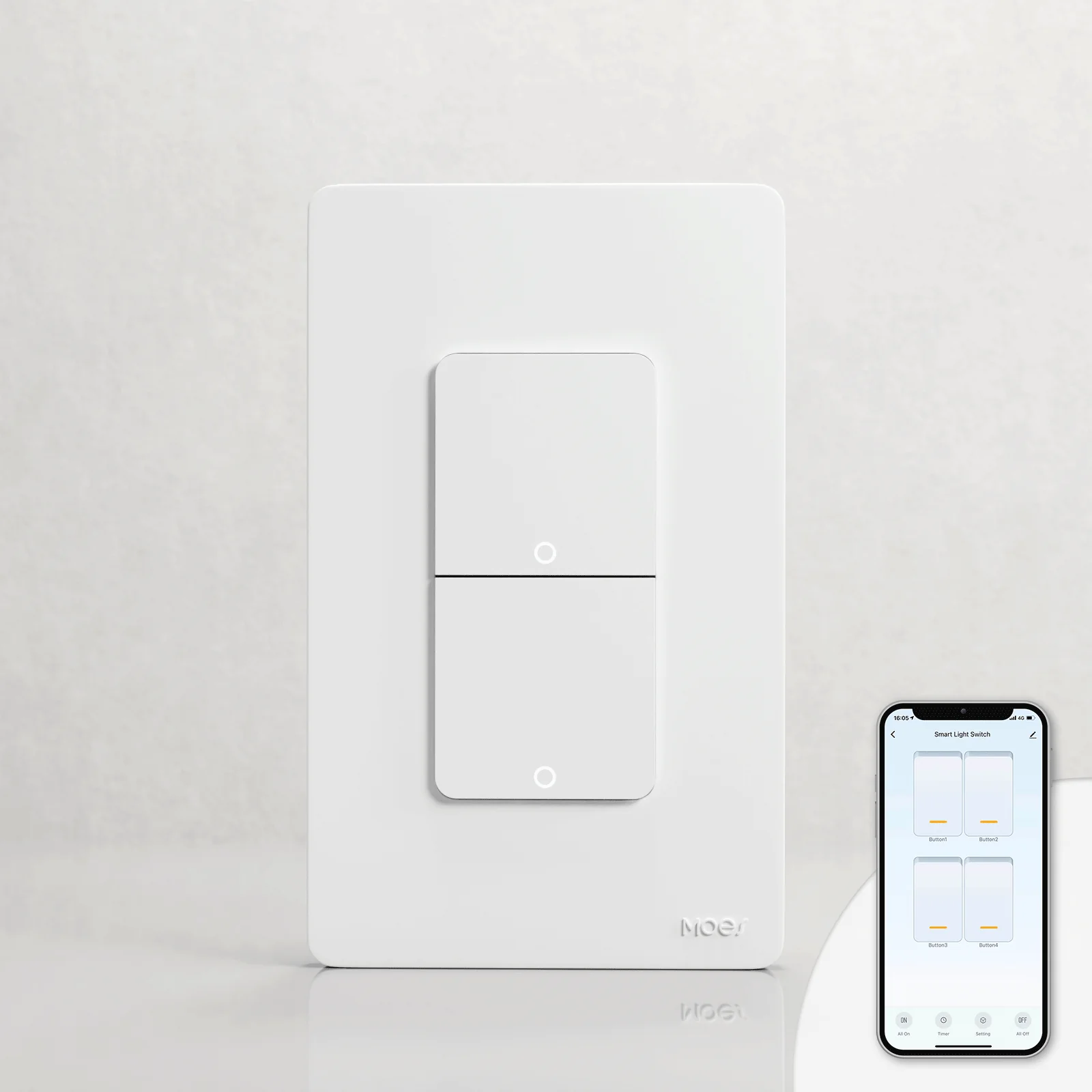 WiFi 1/2/3/4 Gang Smart Light Switch, Alexa Google APP Remote Light Switching 9