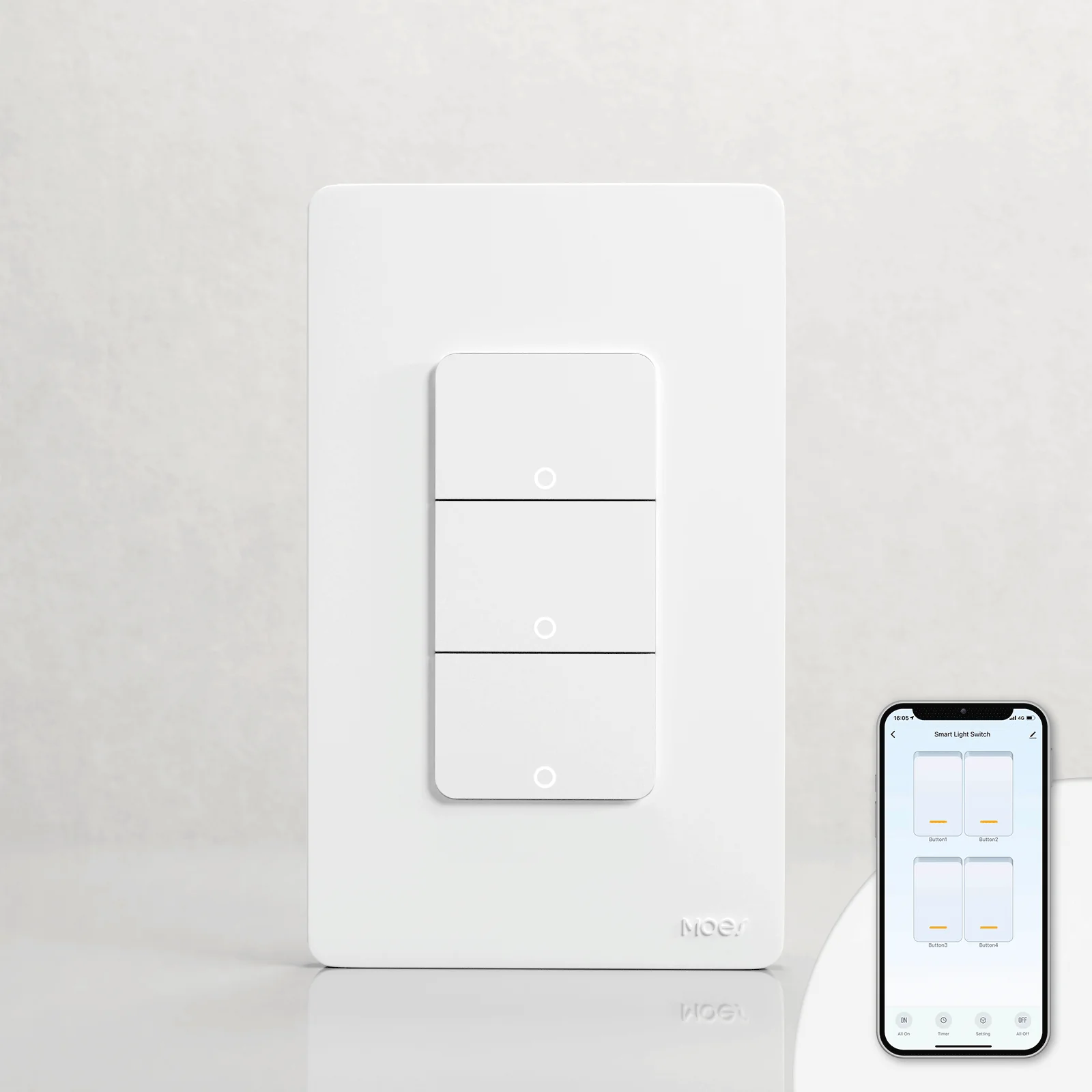 WiFi 1/2/3/4 Gang Smart Light Switch, Alexa Google APP Remote Light Switching 10