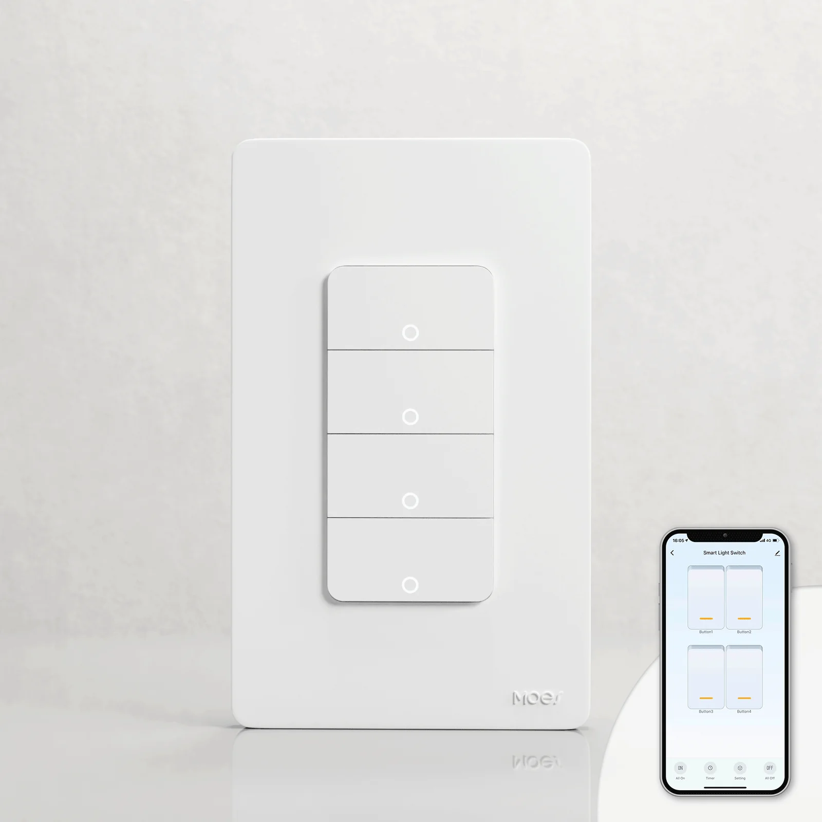 WiFi 1/2/3/4 Gang Smart Light Switch, Alexa Google APP Remote Light Switching 11