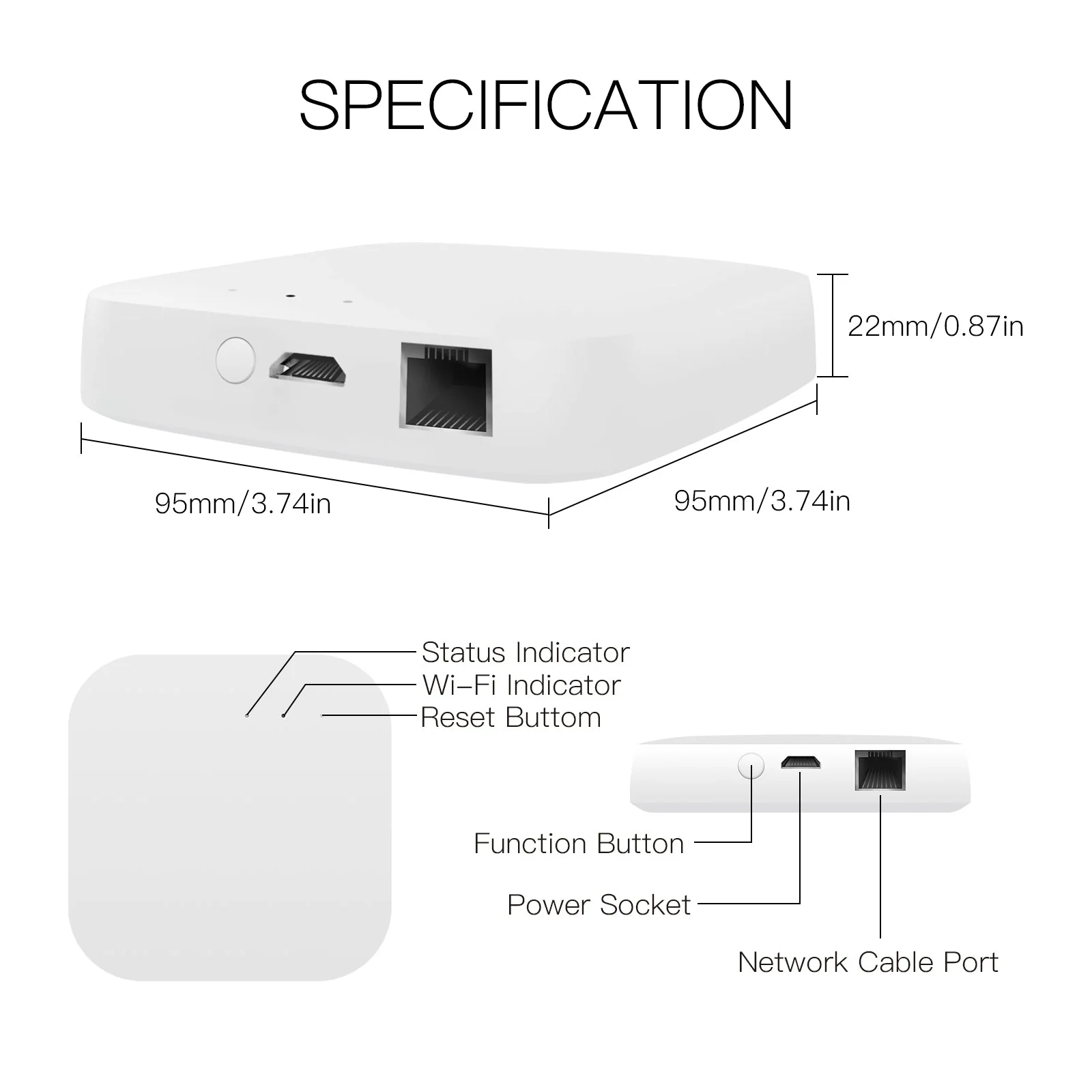 Smart Wired Multi-mode Gateway ZigBee WiFi BLE Mesh Hub Away Stay Home Security Protect Mode 10