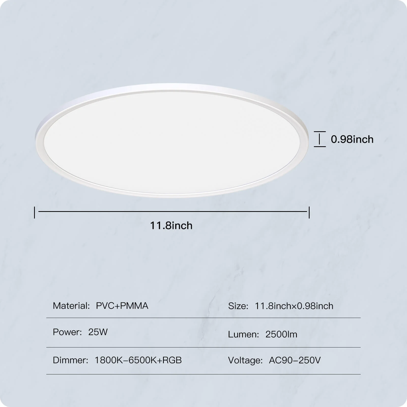 MOES Smart WIFI Ceiling Light Ultrathin Energy-saving RGB Dimmable Lighting LED Lamp 8