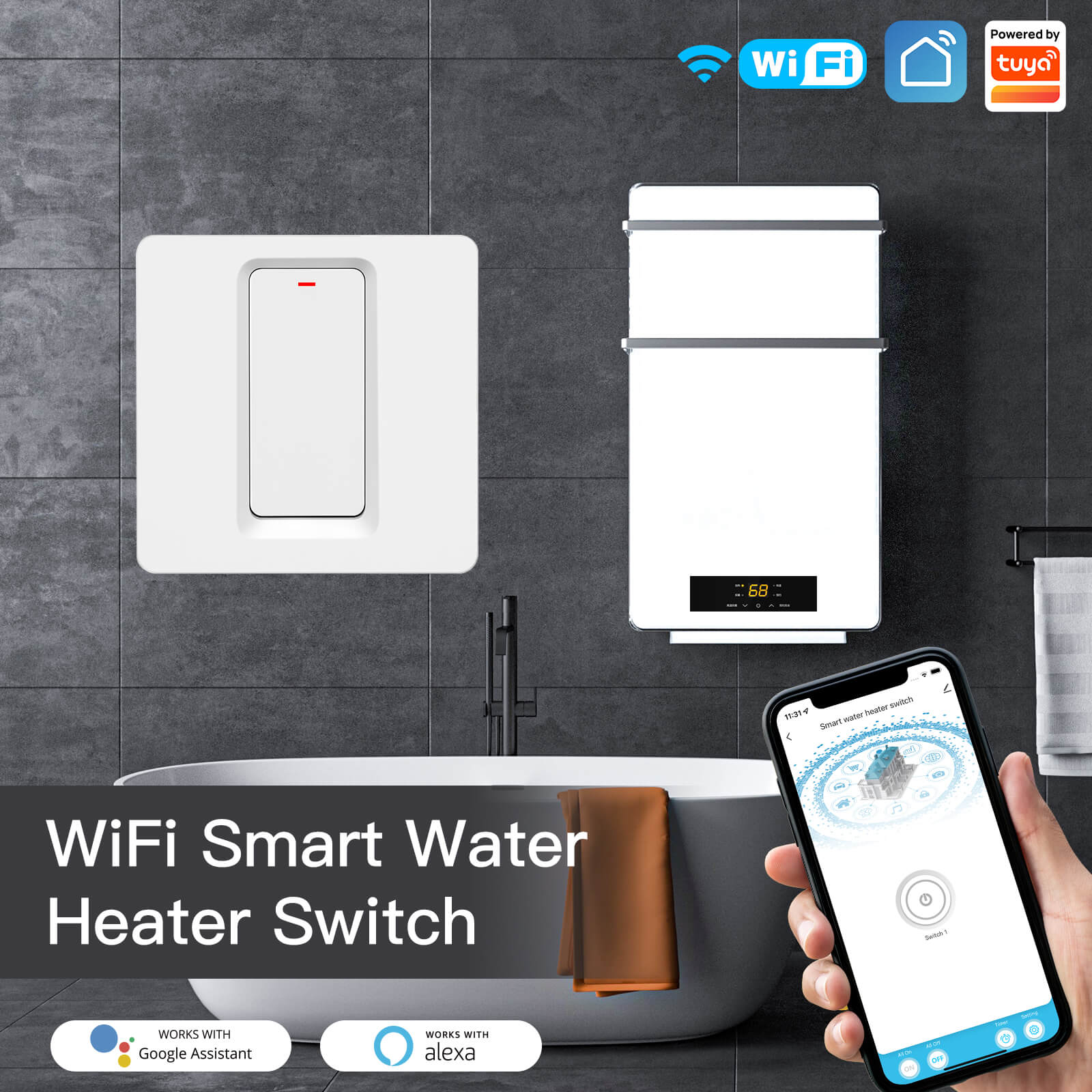 MOES Smart WiFi Water Heater Boiler Switch Wireless Control Timer for Heating Water 2
